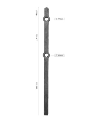 S&oslash;rlandsstolpe 2hull 40x40mm 1100mm  13,7 kg
