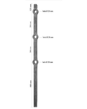 S&Oslash;RLANDSSTOLPE 3-HULL 40x40   485+285+280+100mm 3 hull 14.2kg