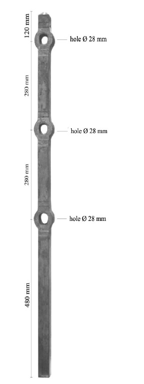 S&oslash;rlandsstolpe 3hull 30x30mm